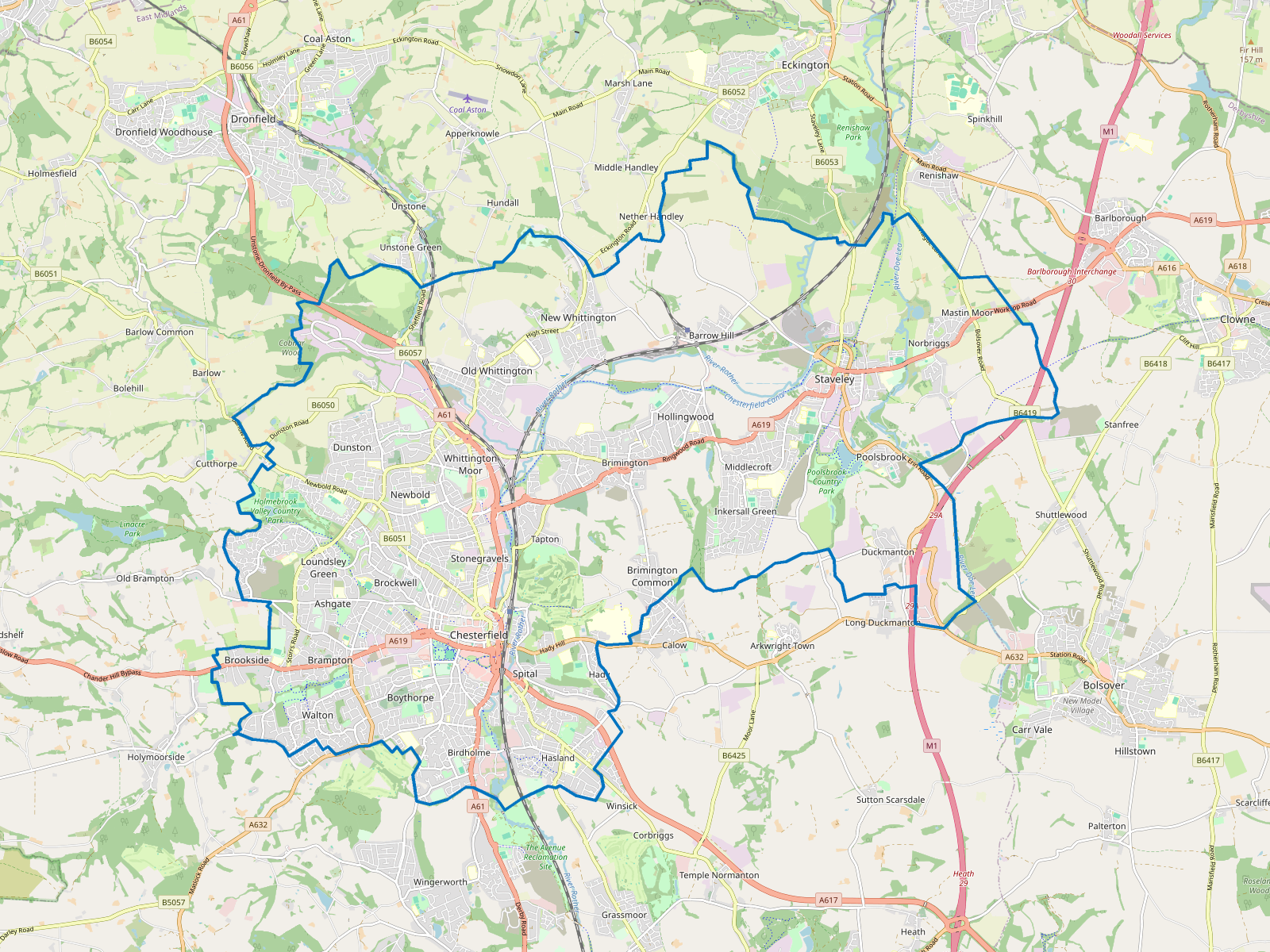 Map of Chesterfield