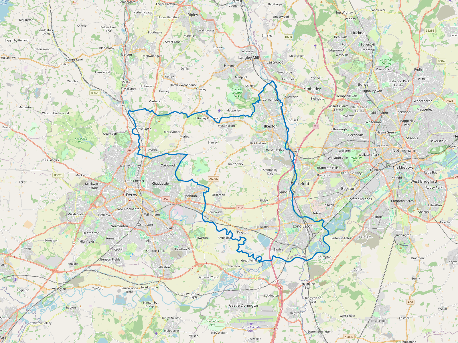 Map of Erewash