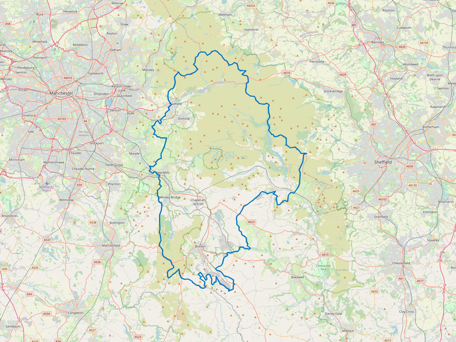 Map of High Peak