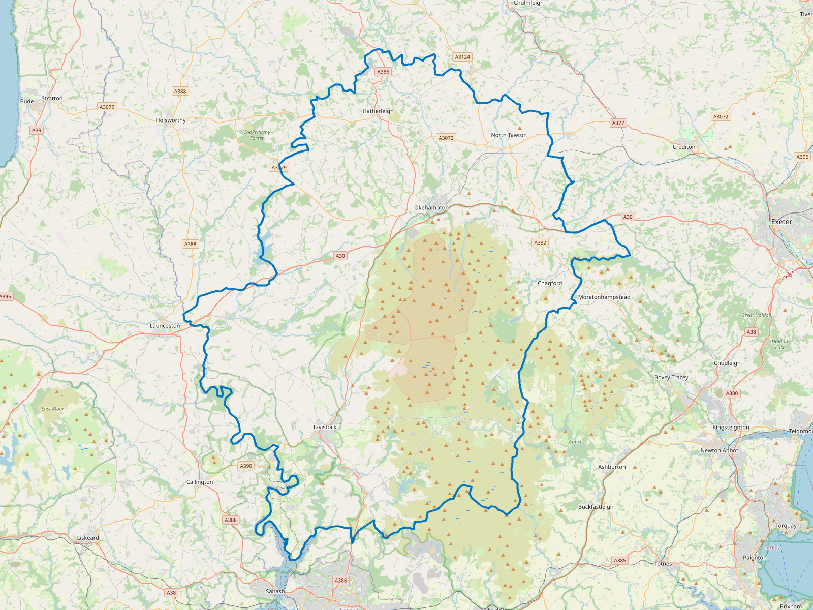 Map of West Devon
