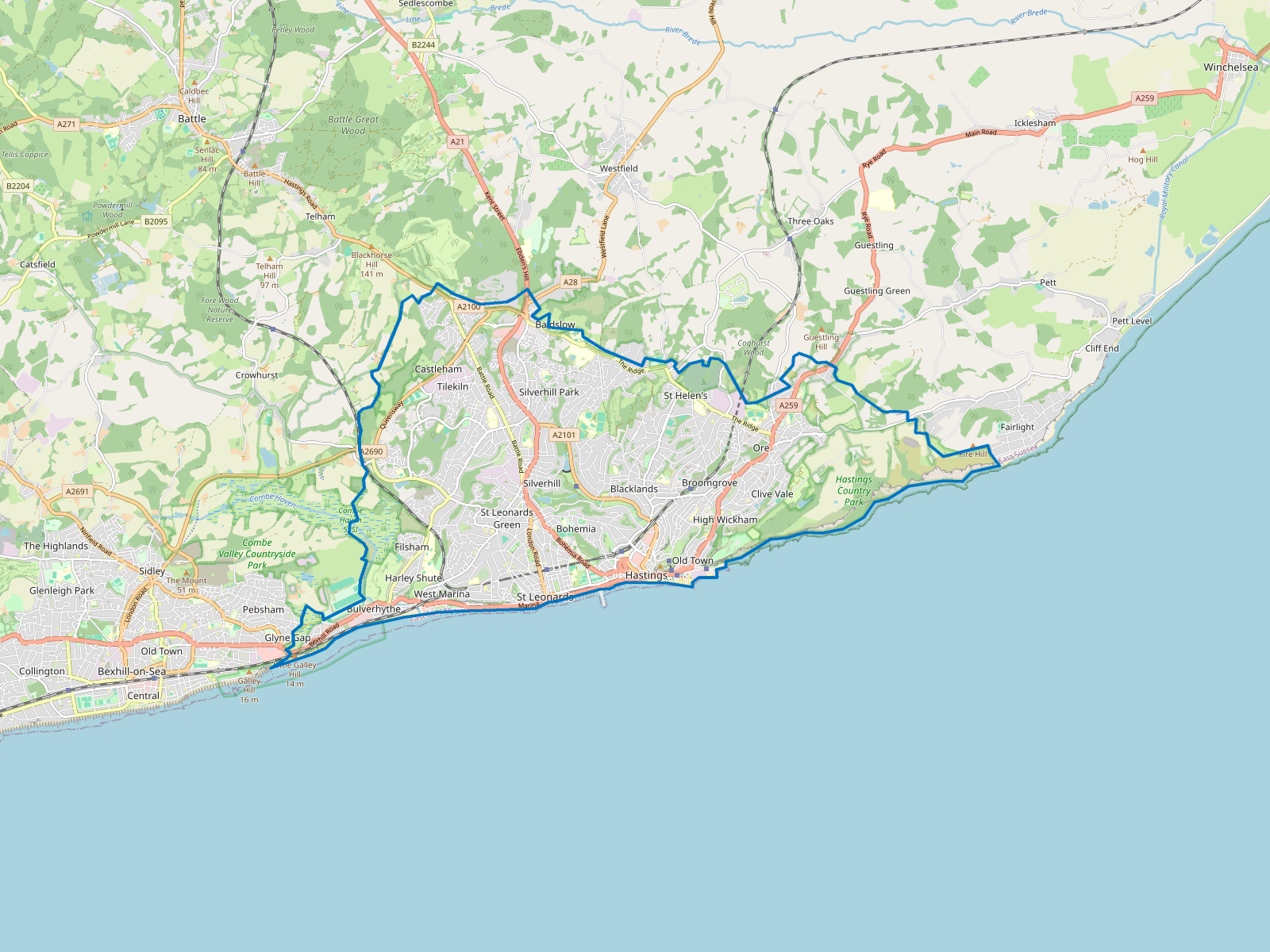 Map of Hastings