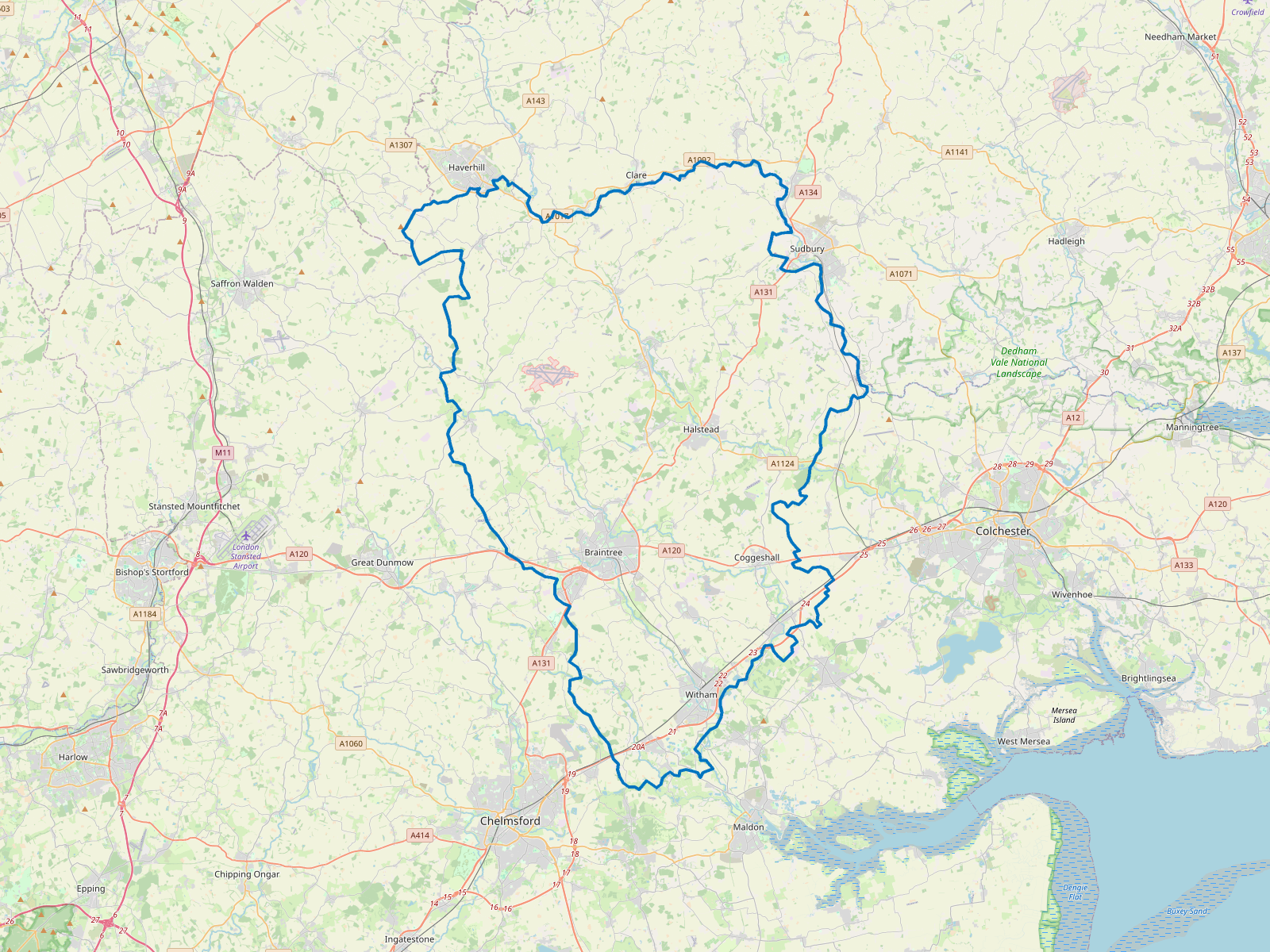 Map of Braintree