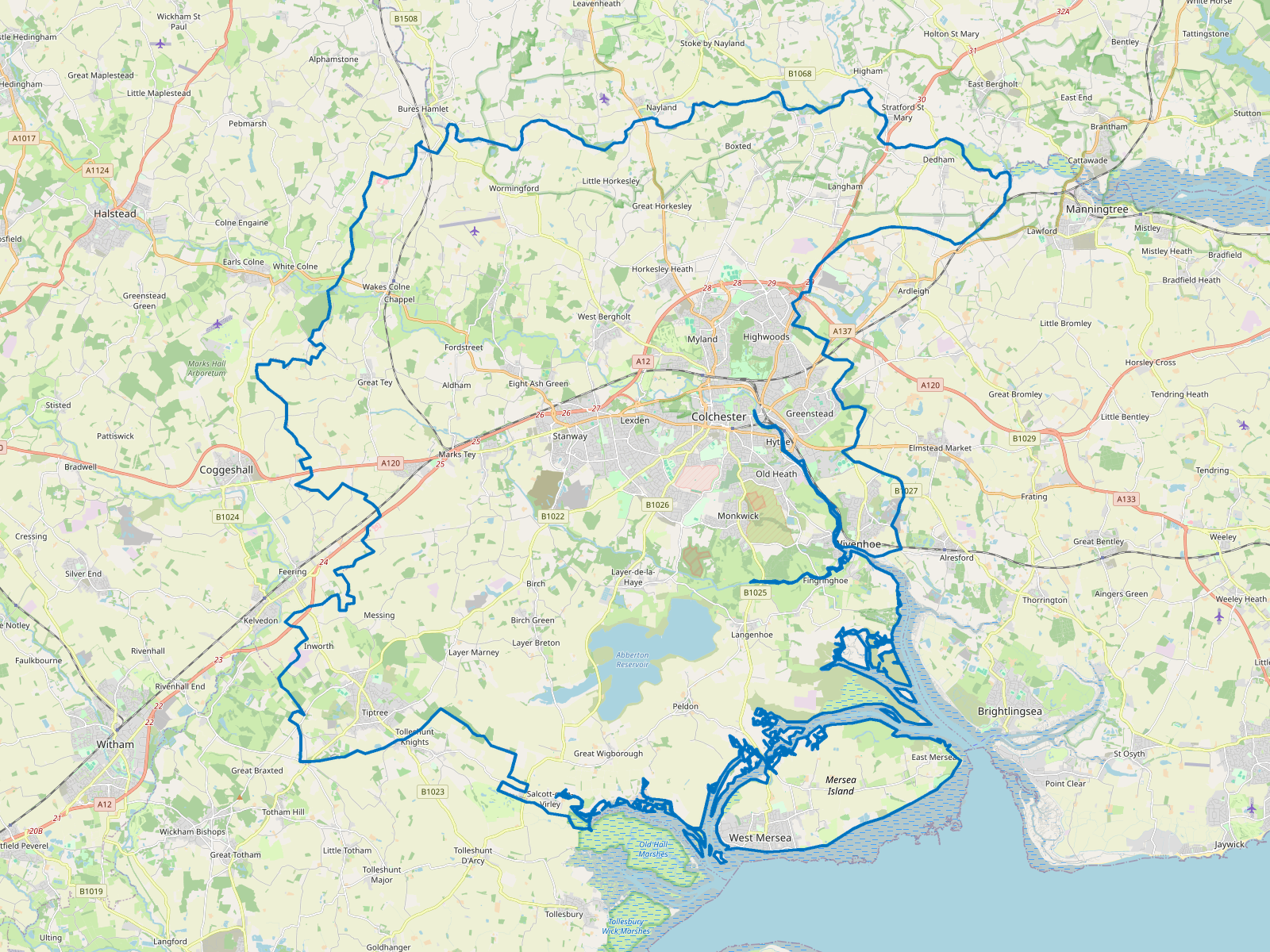 Map of Colchester