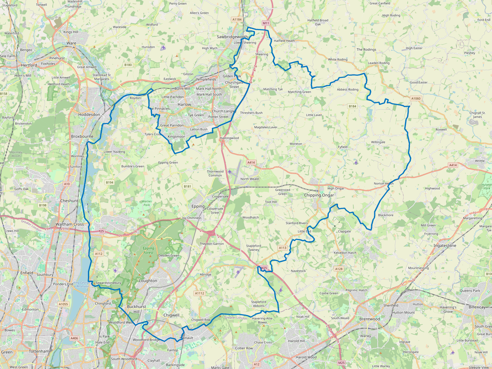 Map of Epping Forest
