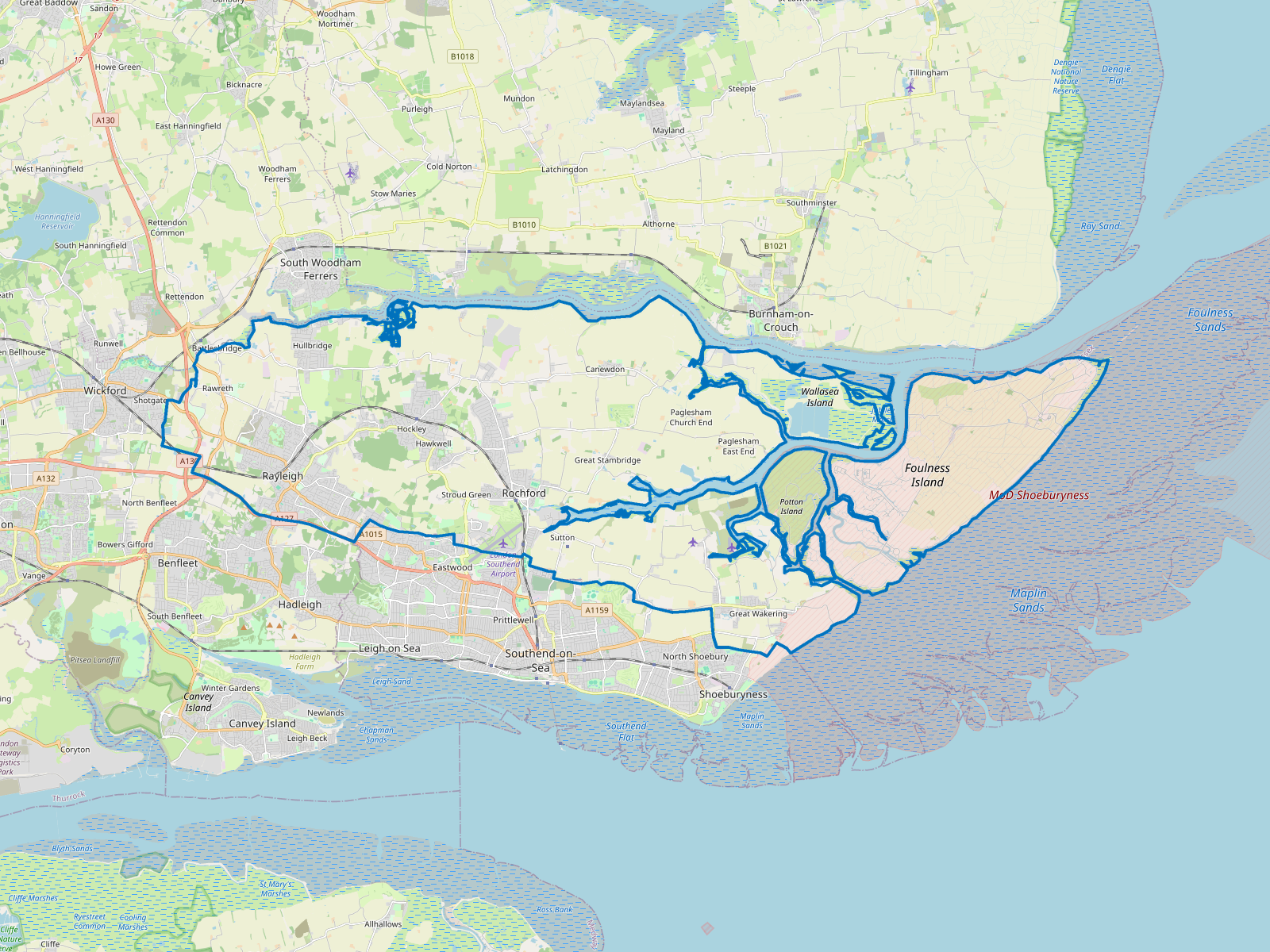 Map of Rochford