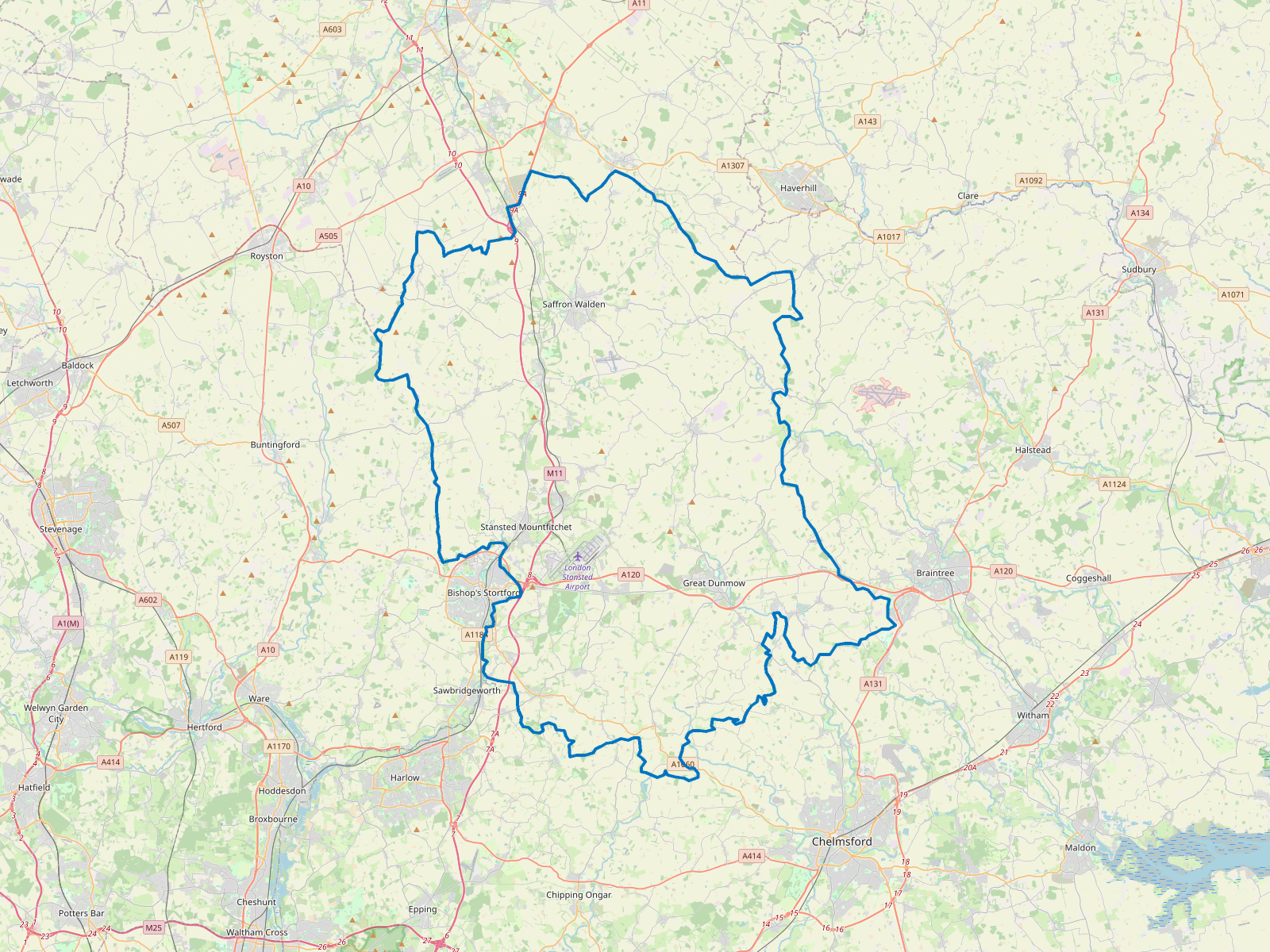 Map of Uttlesford