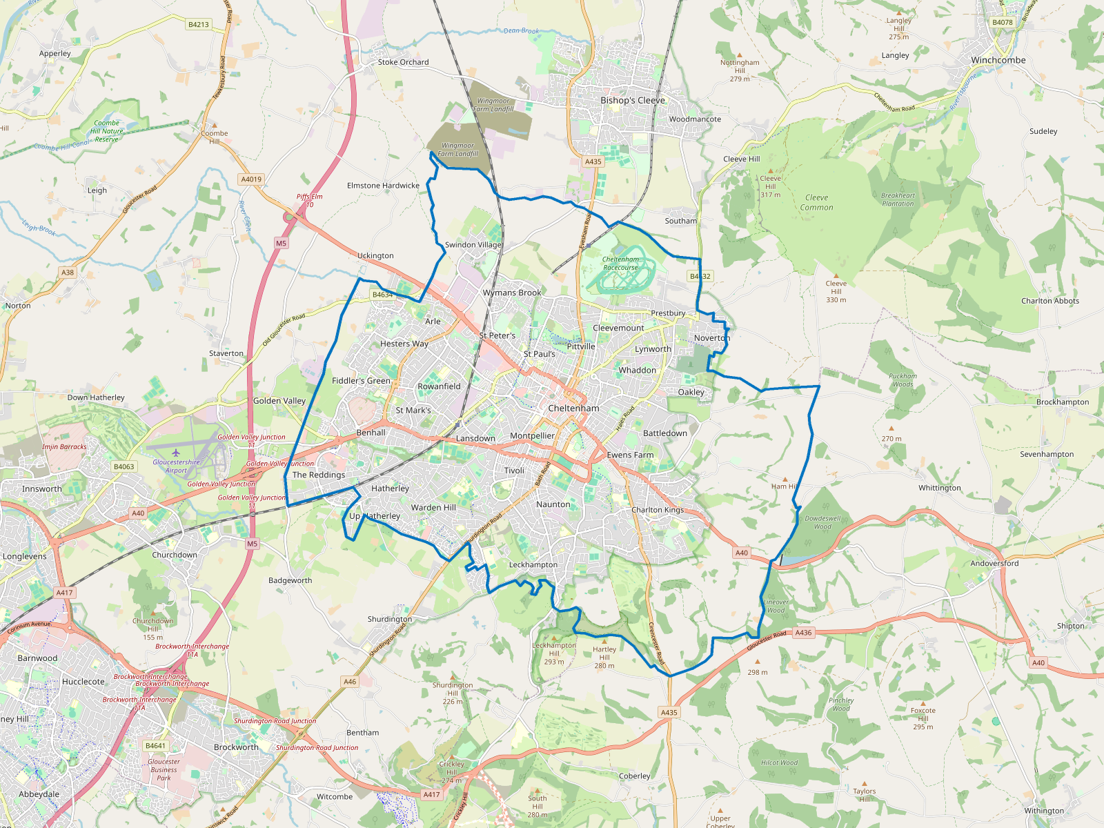 Map of Cheltenham
