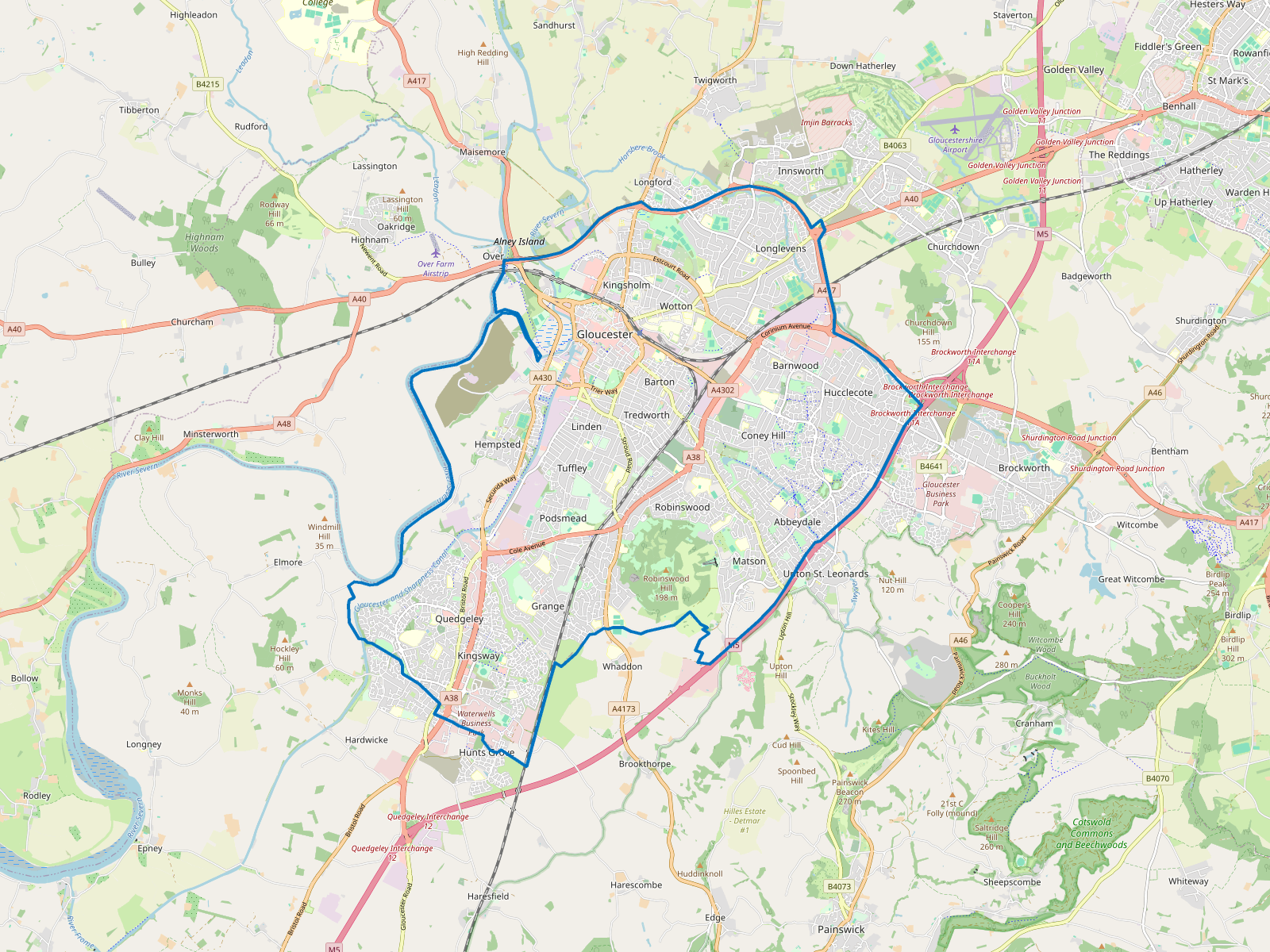 Map of Gloucester