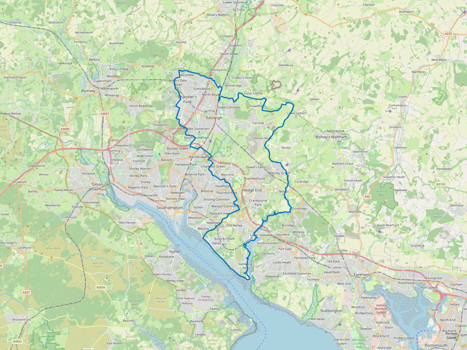Map of Eastleigh