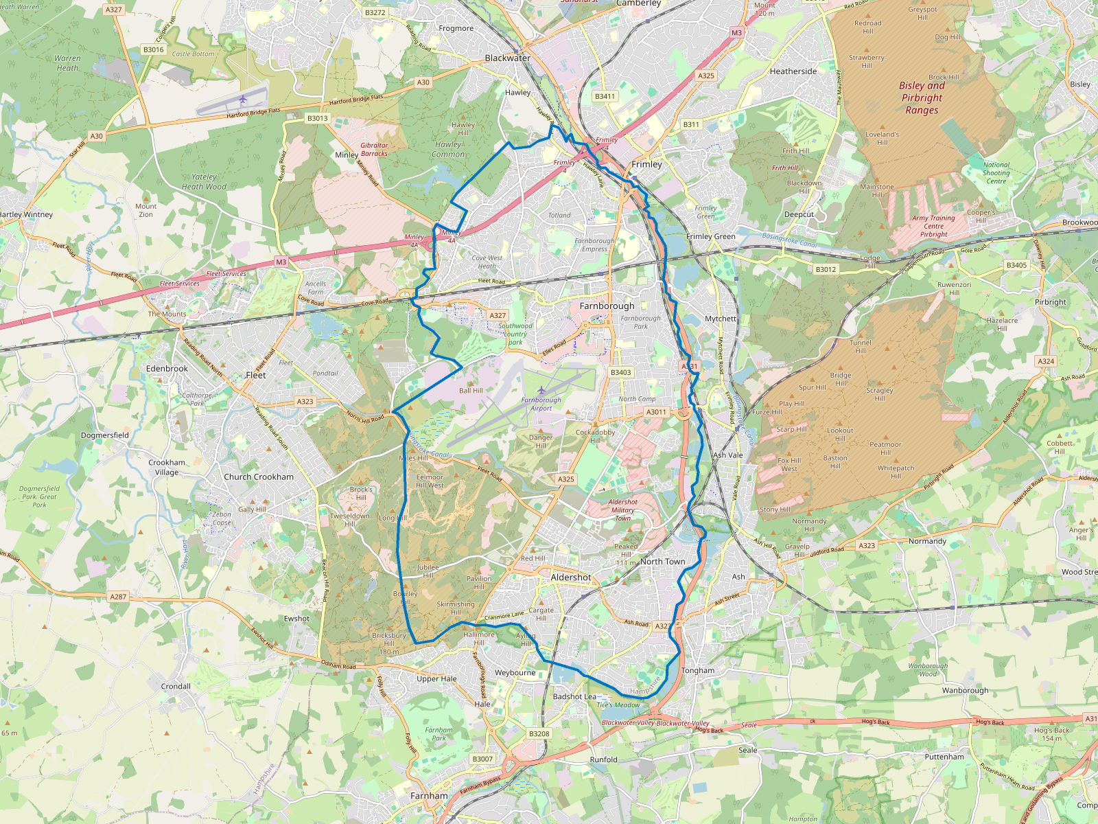 Map of Rushmoor