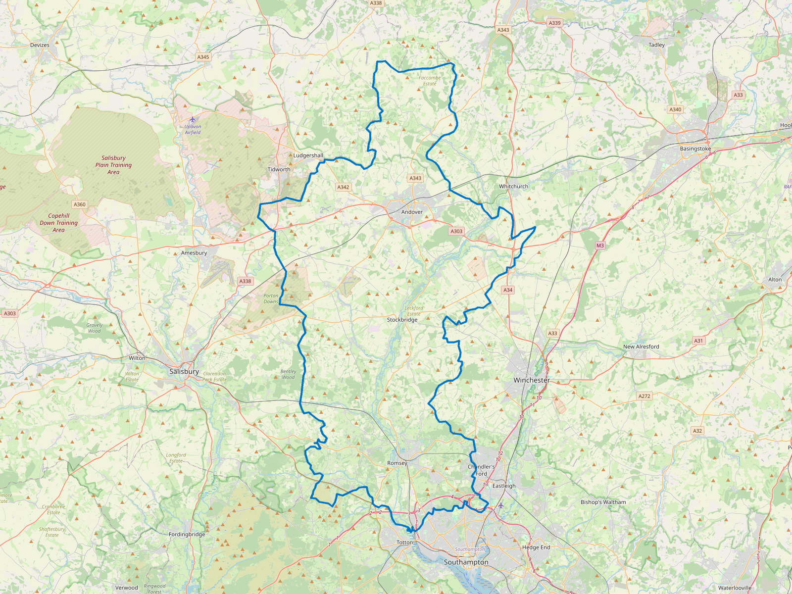 Map of Test Valley