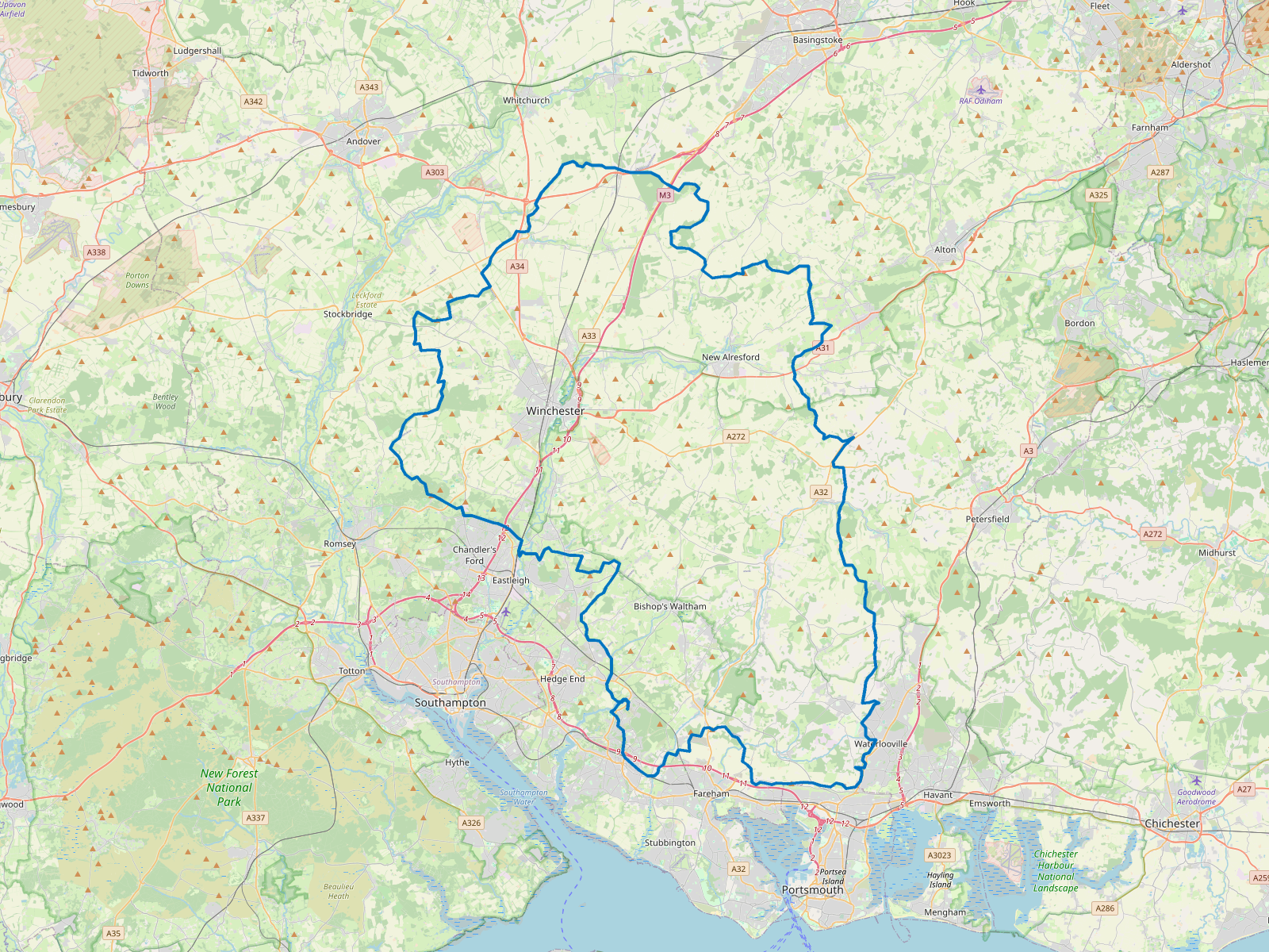 Map of Winchester