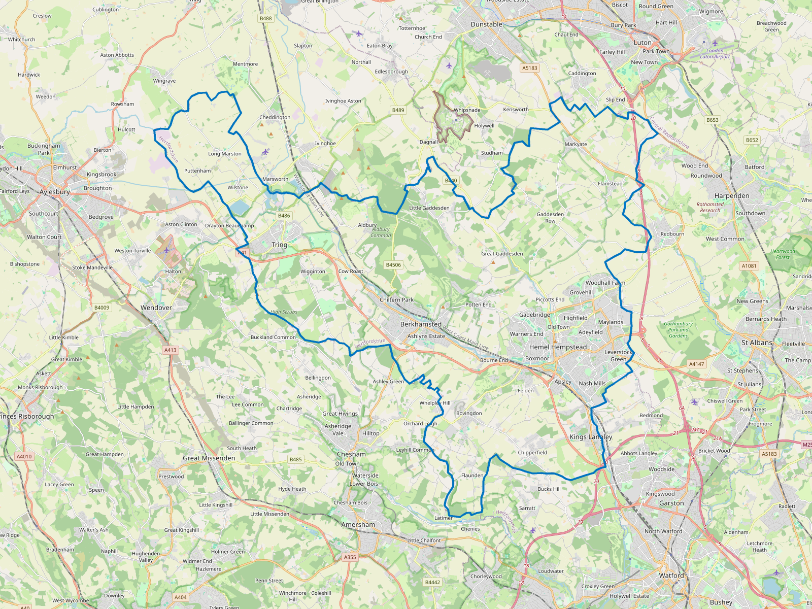 Map of Dacorum