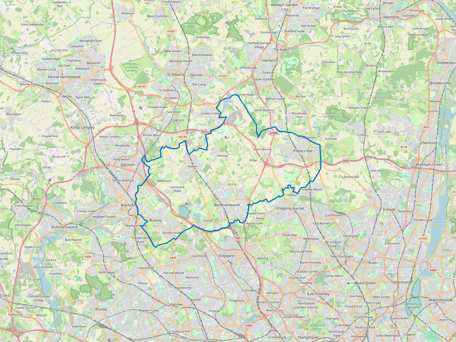 Map of Hertsmere