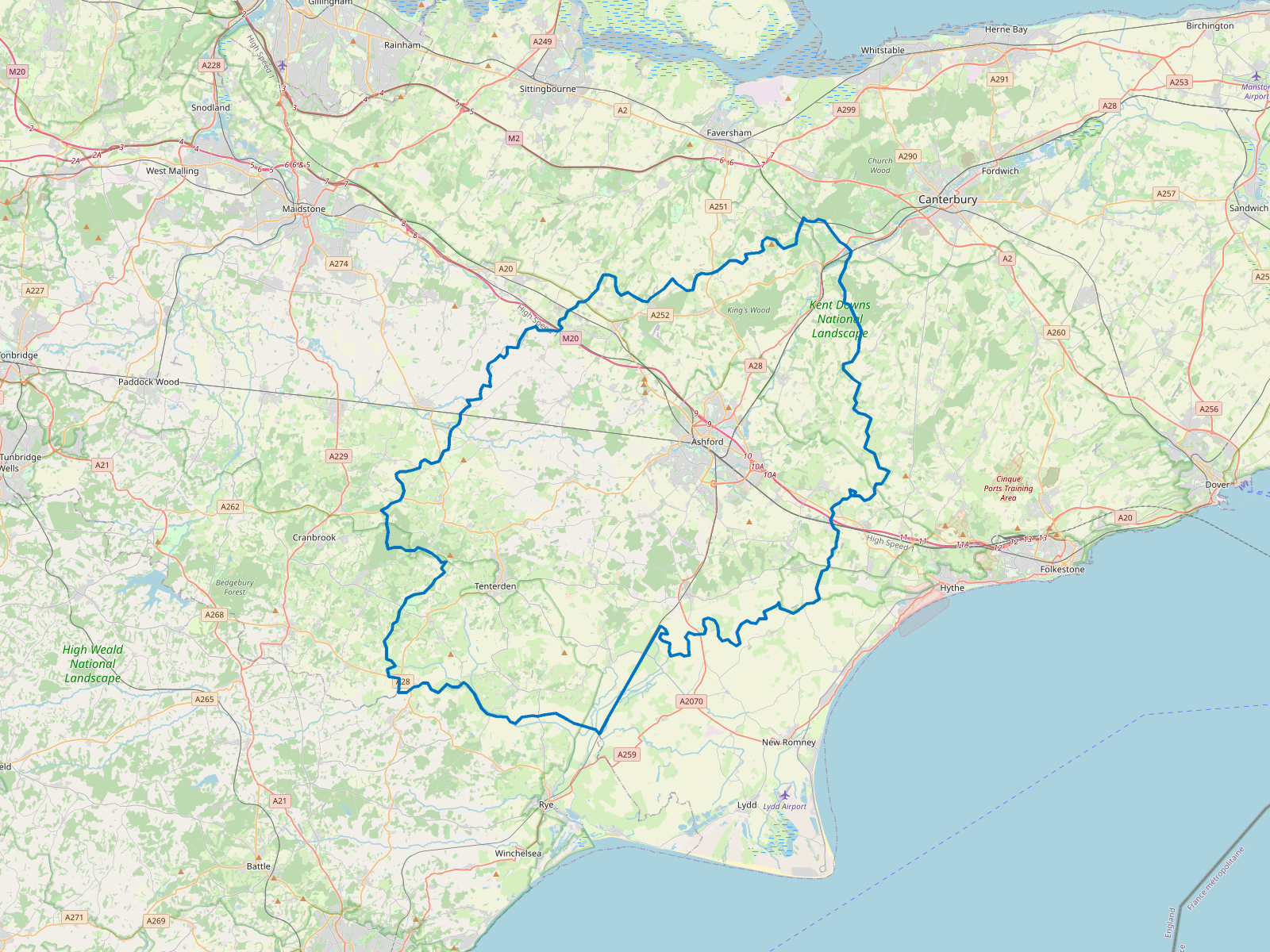 Map of Ashford