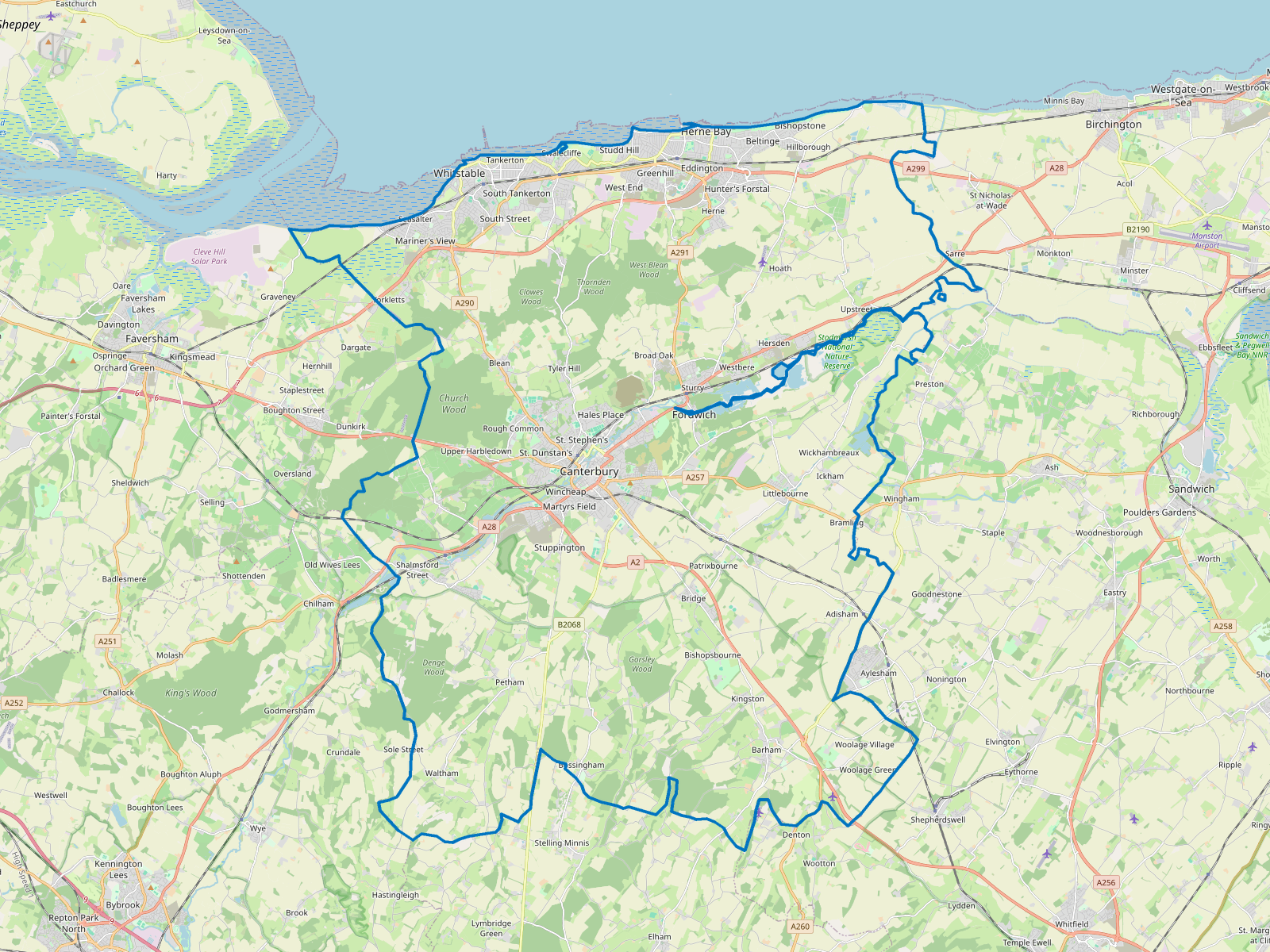 Map of Canterbury
