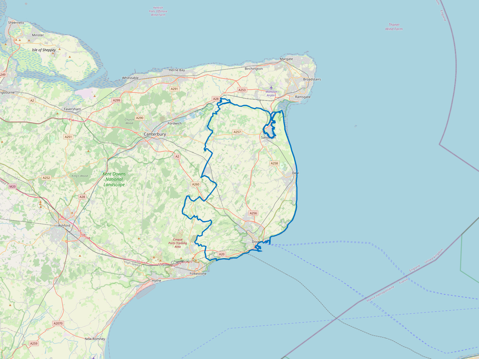 Map of Dover