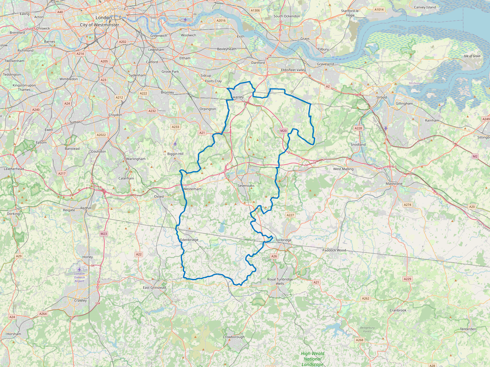 Map of Sevenoaks