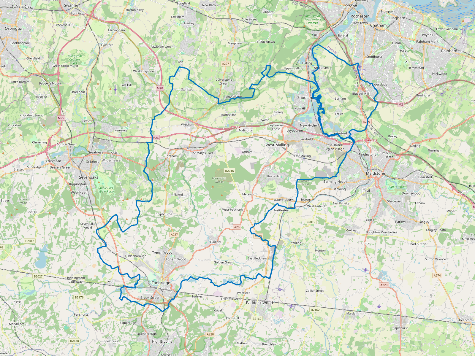 Map of Tonbridge and Malling