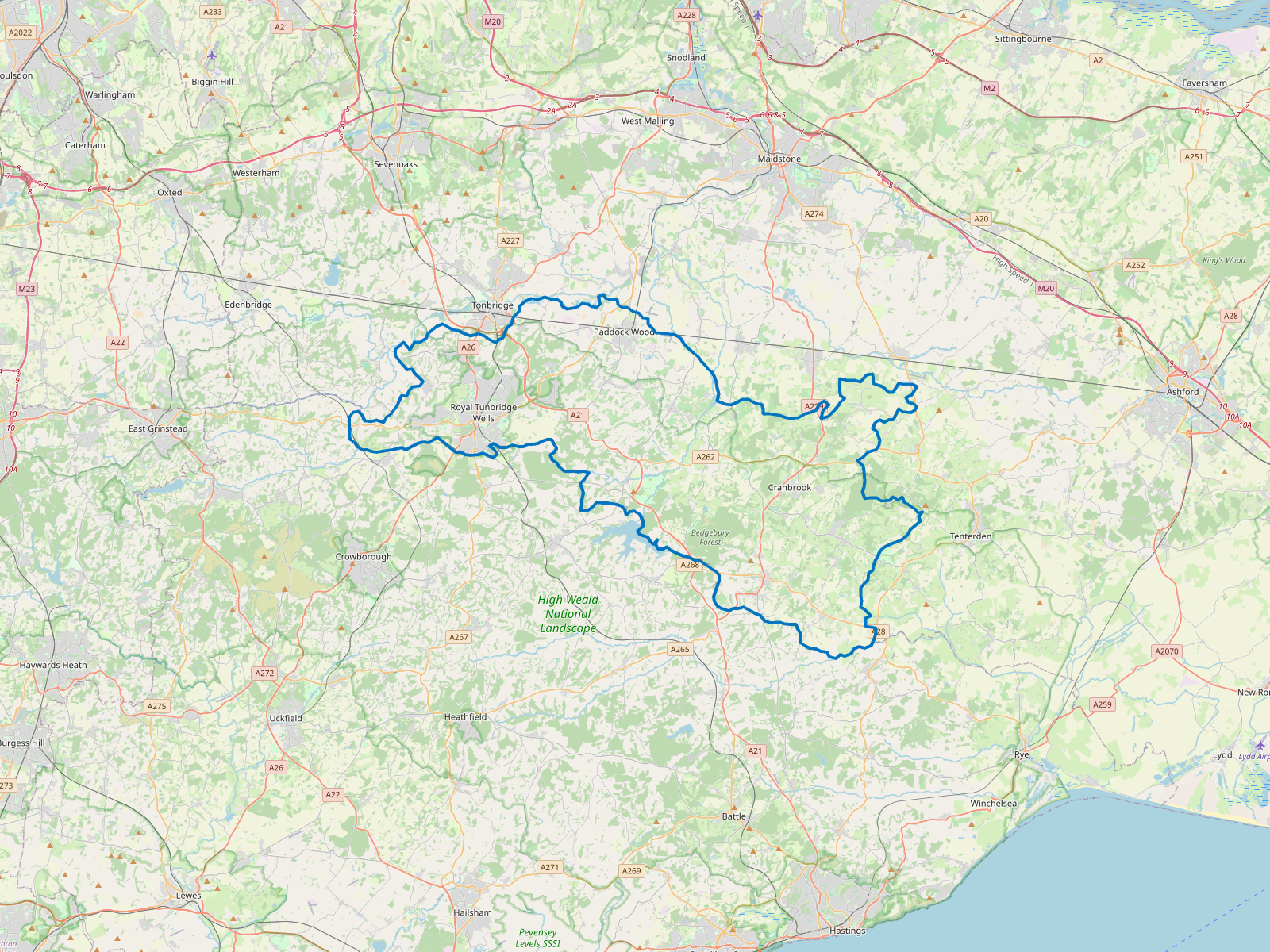 Map of Tunbridge Wells