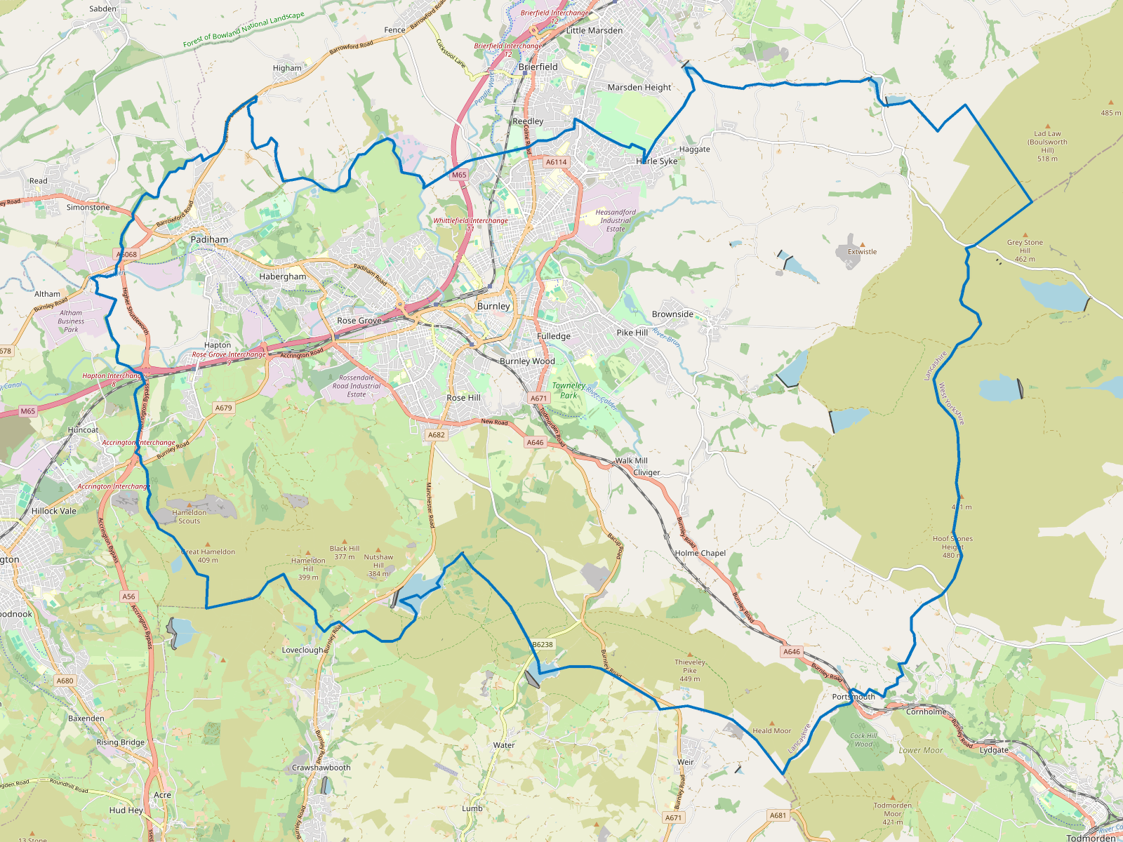 Map of Burnley
