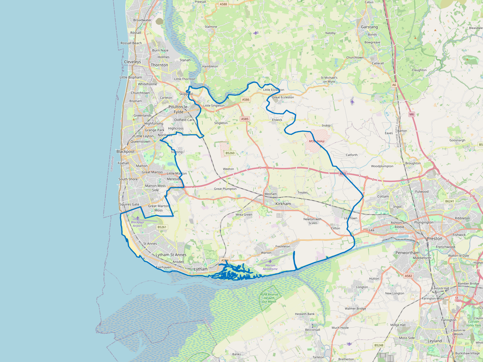 Map of Fylde