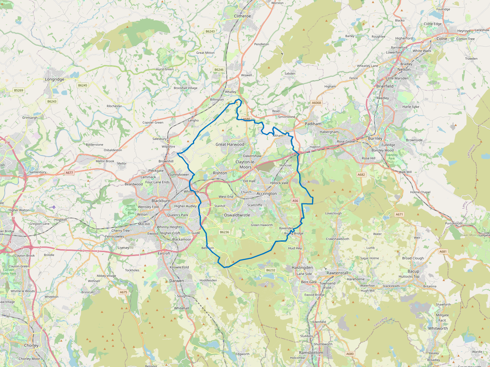 Map of Hyndburn