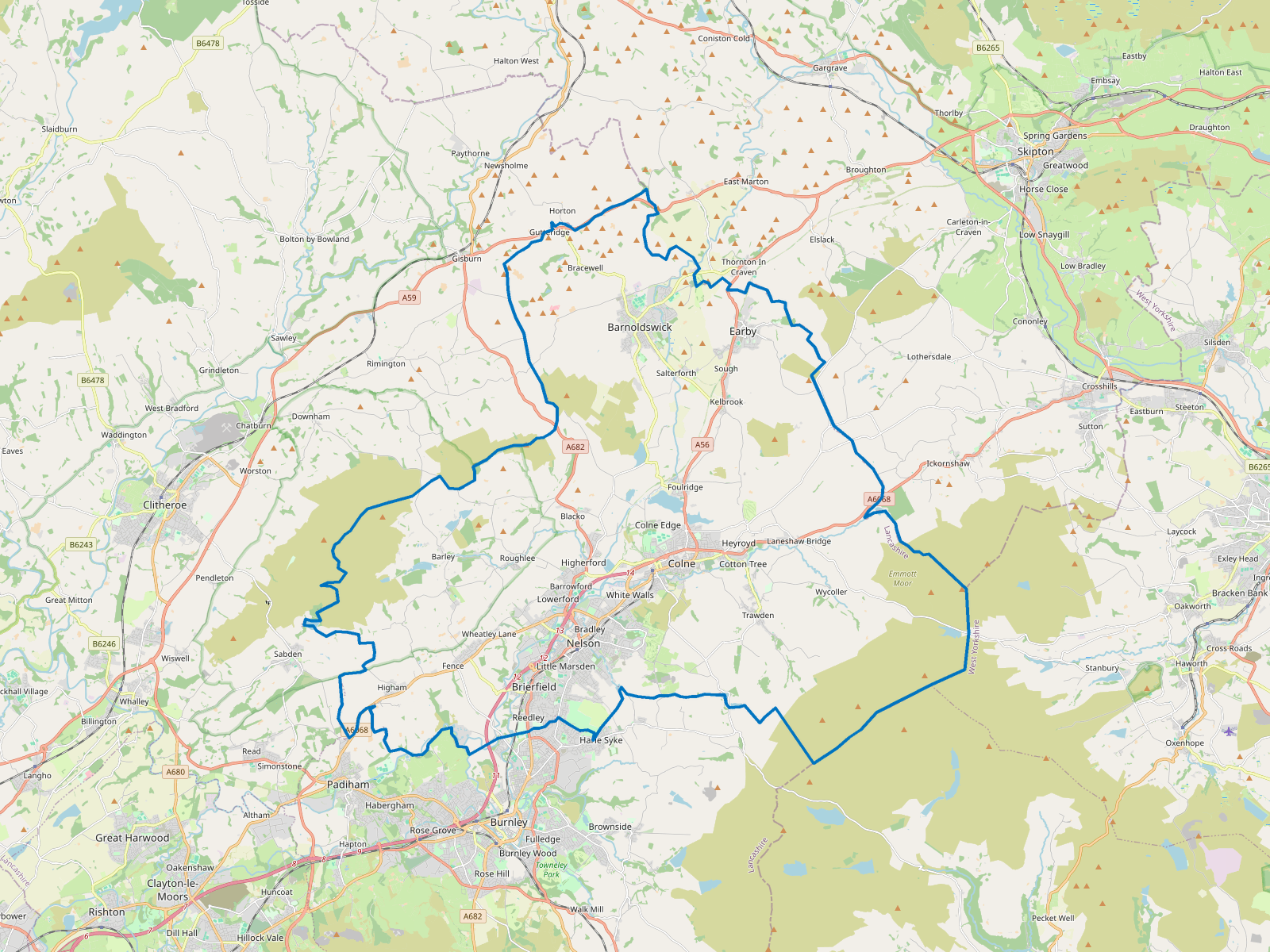 Map of Pendle