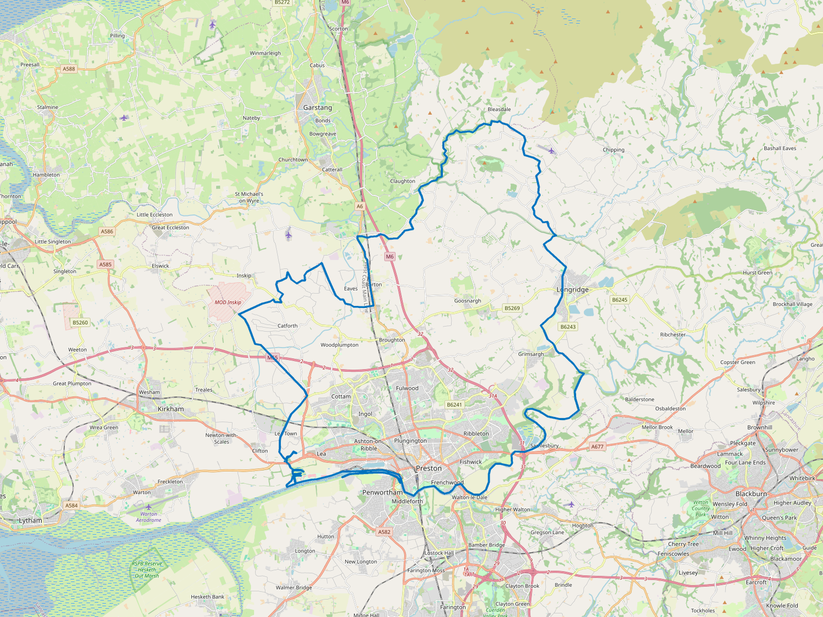 Map of Preston