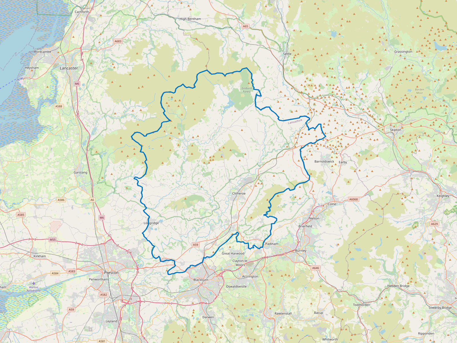 Map of Ribble Valley