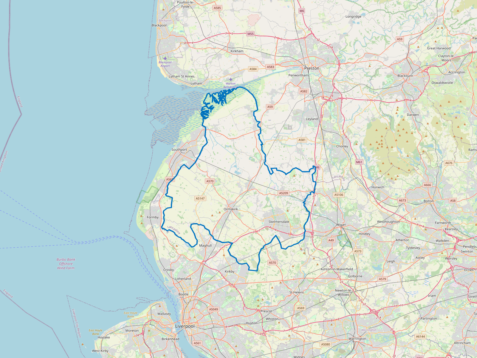 Map of West Lancashire