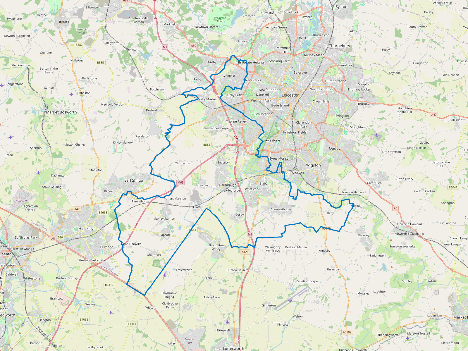Map of Blaby
