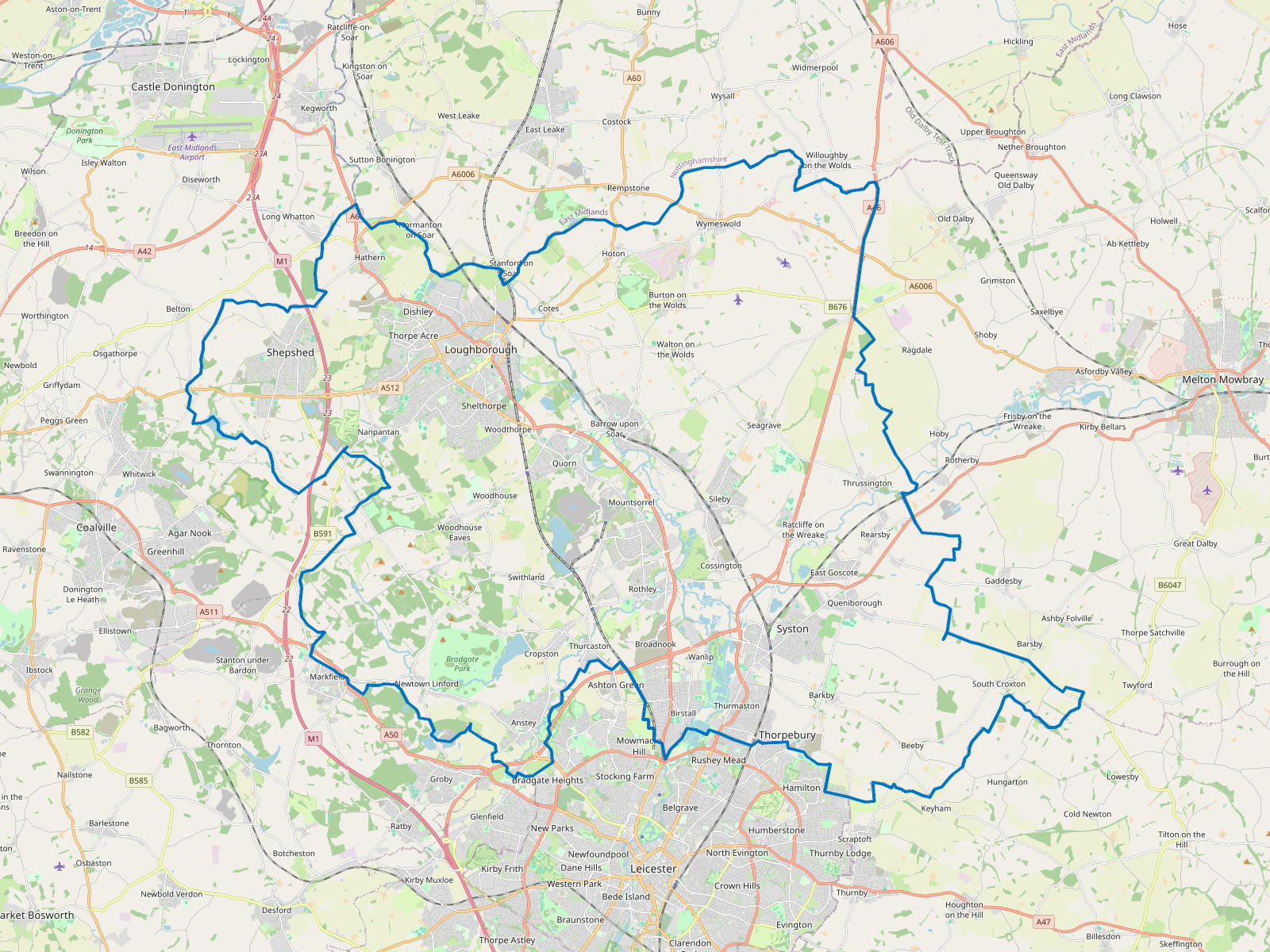 Map of Charnwood