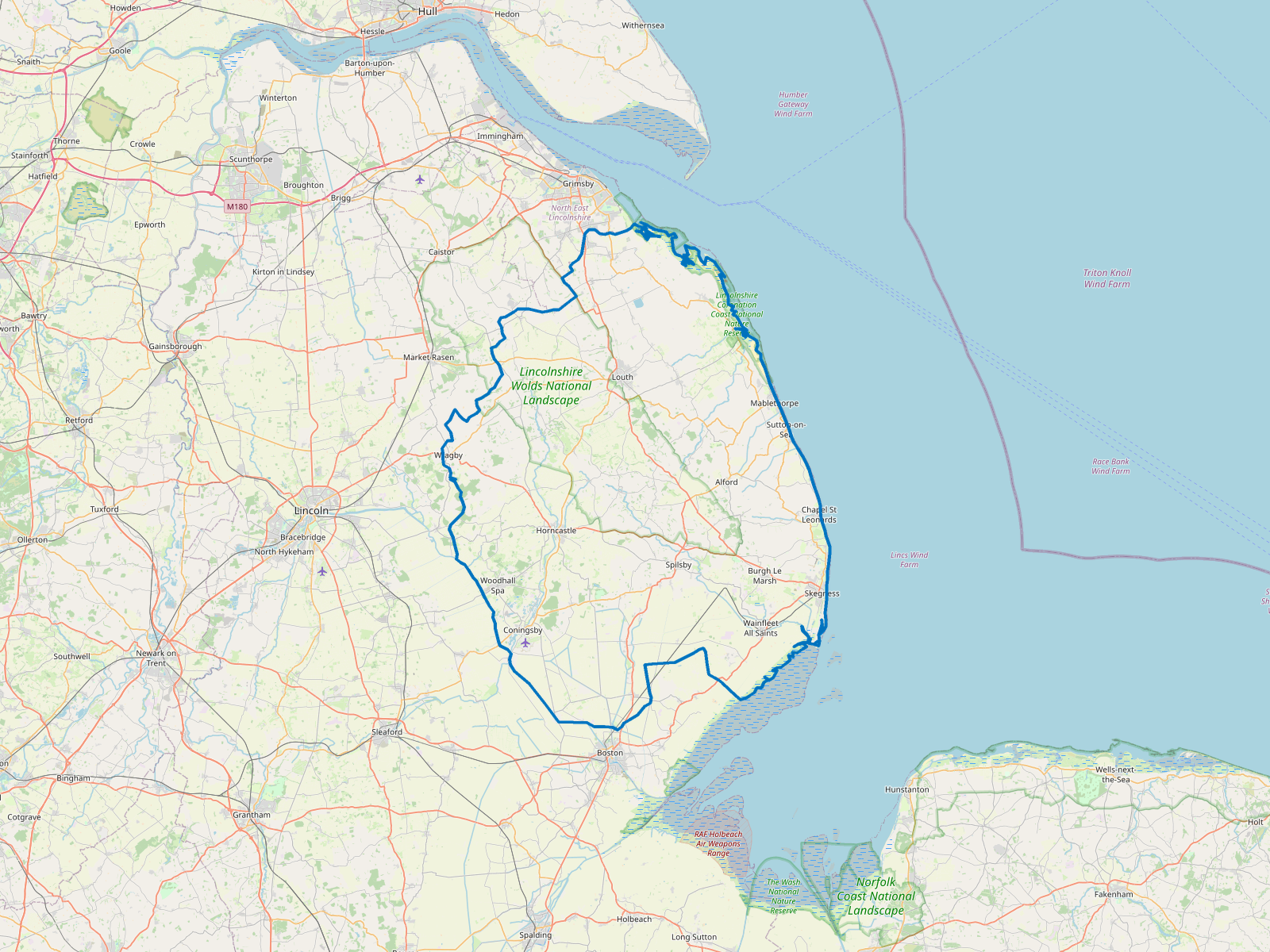 Map of East Lindsey
