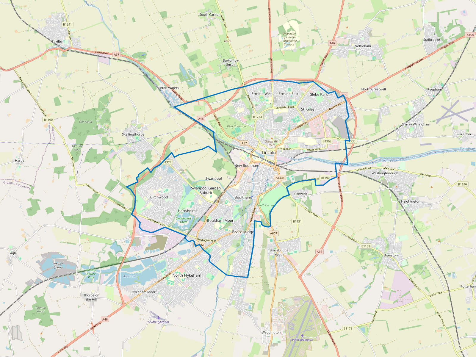Map of Lincoln