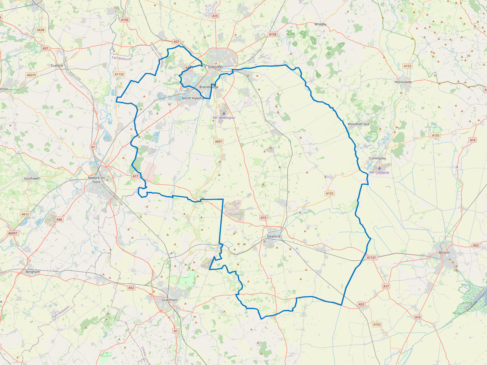 Map of North Kesteven