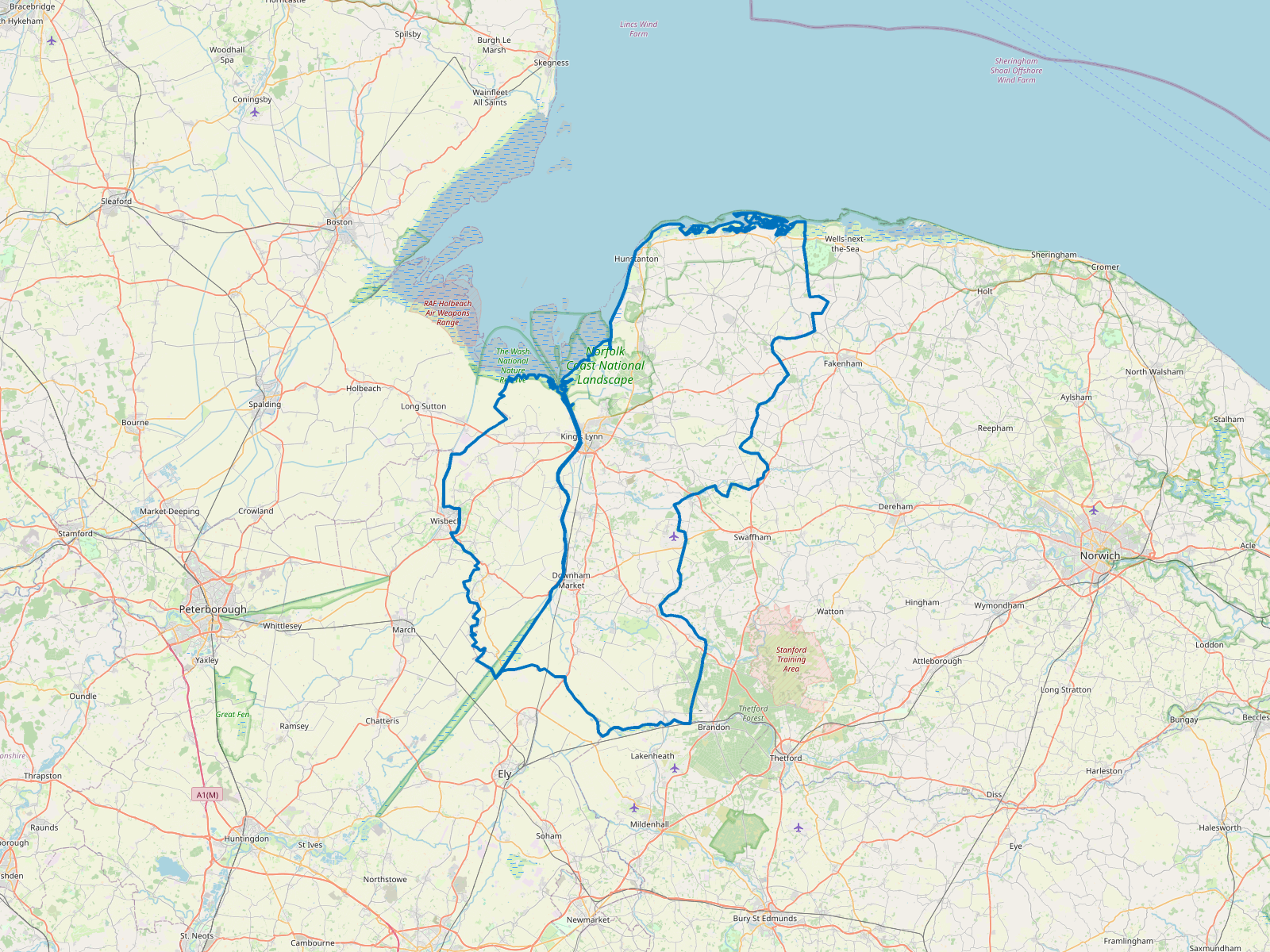 Map of King's Lynn and West Norfolk