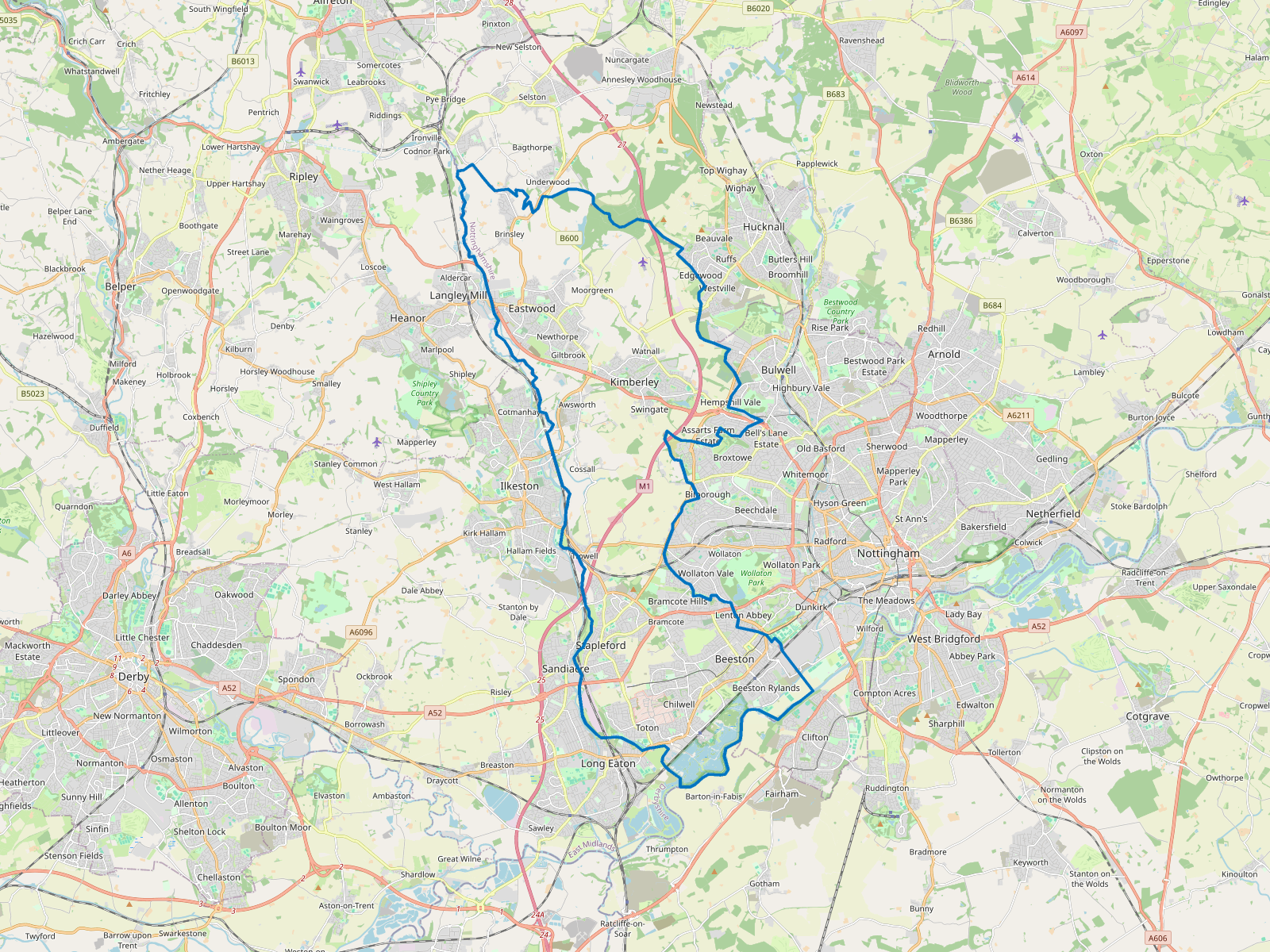 Map of Broxtowe