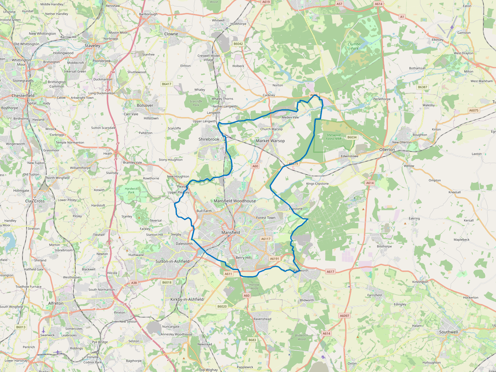 Map of Mansfield
