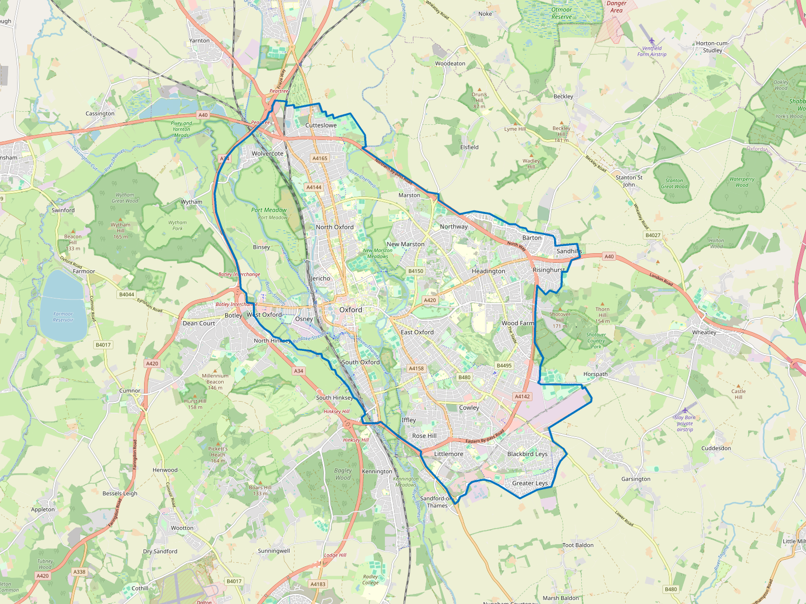 Map of Oxford