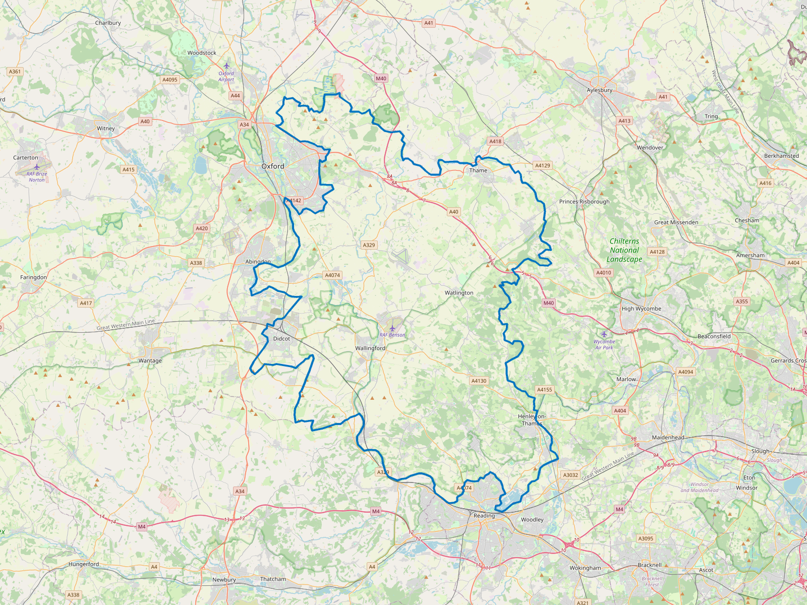 Map of South Oxfordshire