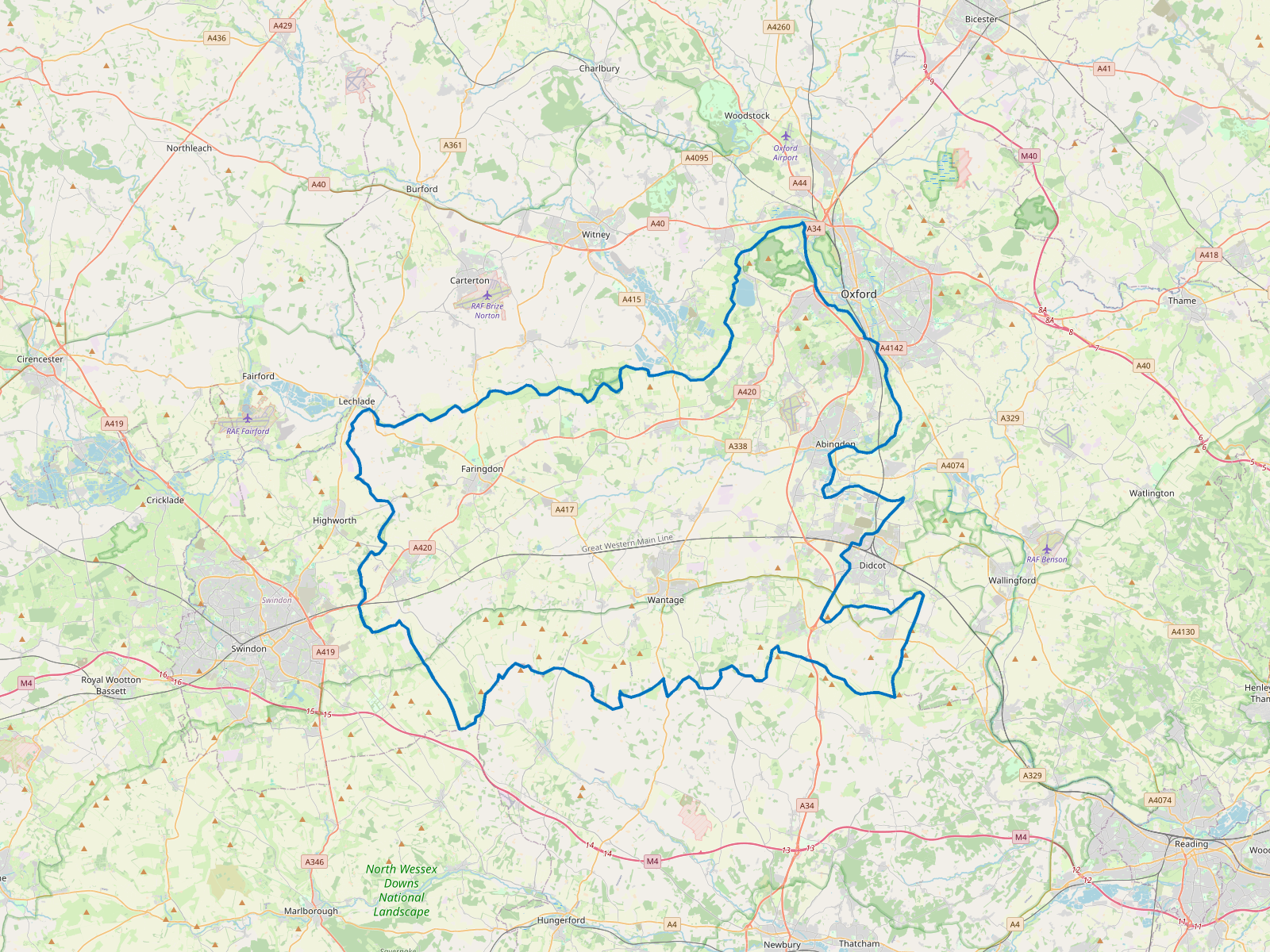 Map of Vale of White Horse