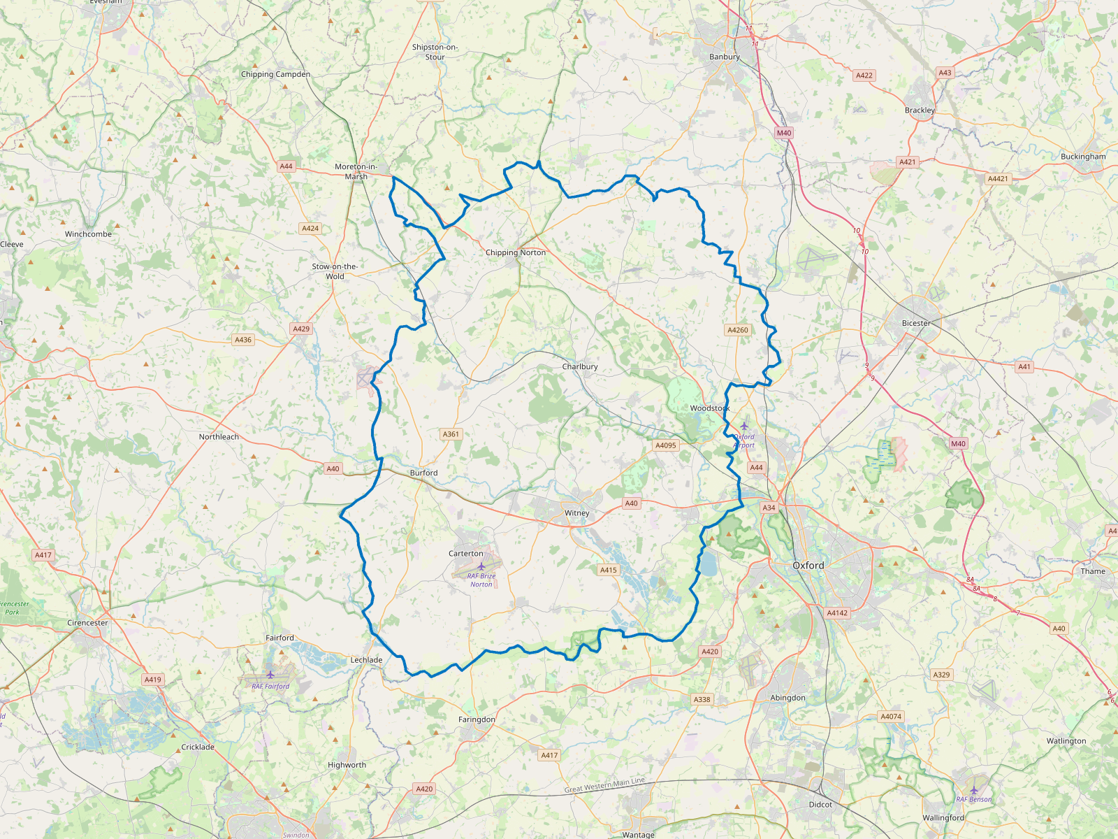 Map of West Oxfordshire
