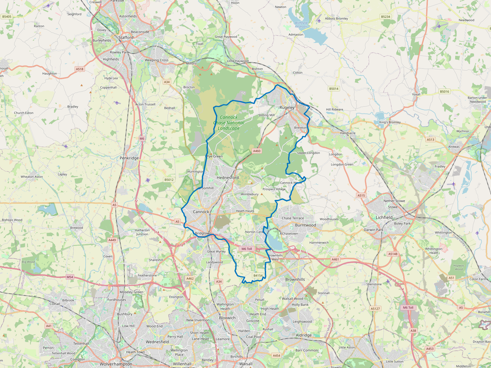 Map of Cannock Chase