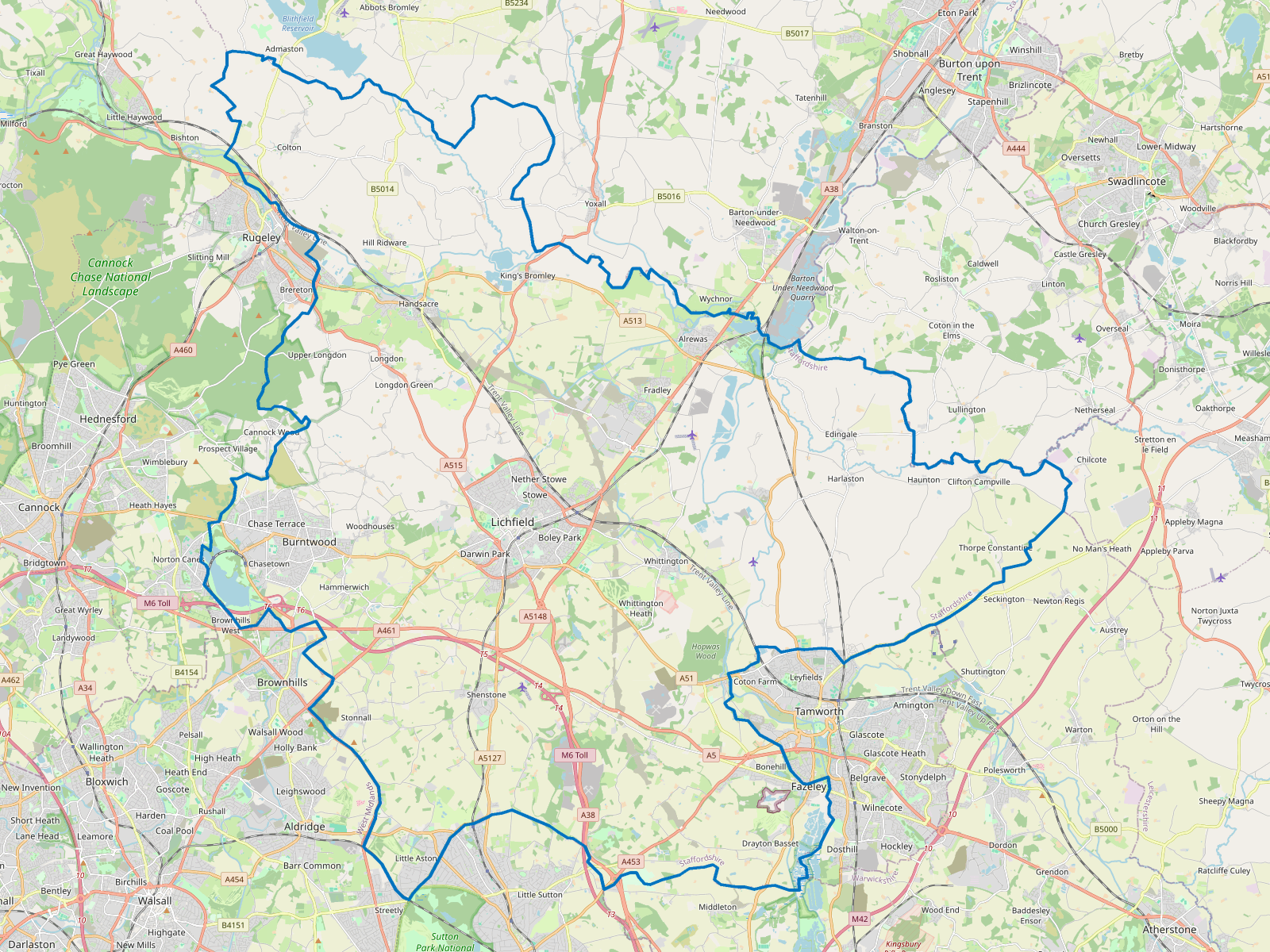 Map of Lichfield