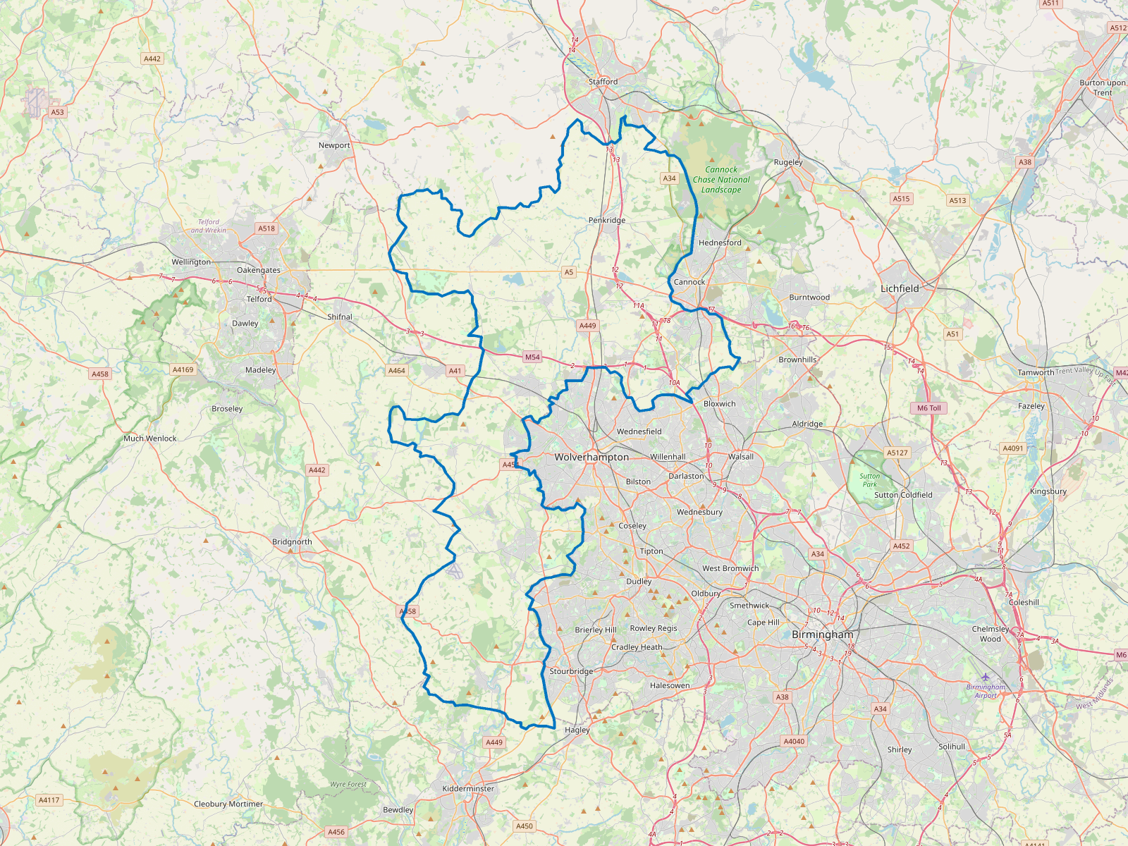 Map of South Staffordshire