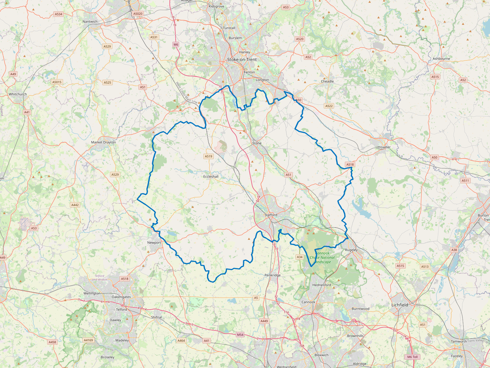 Map of Stafford