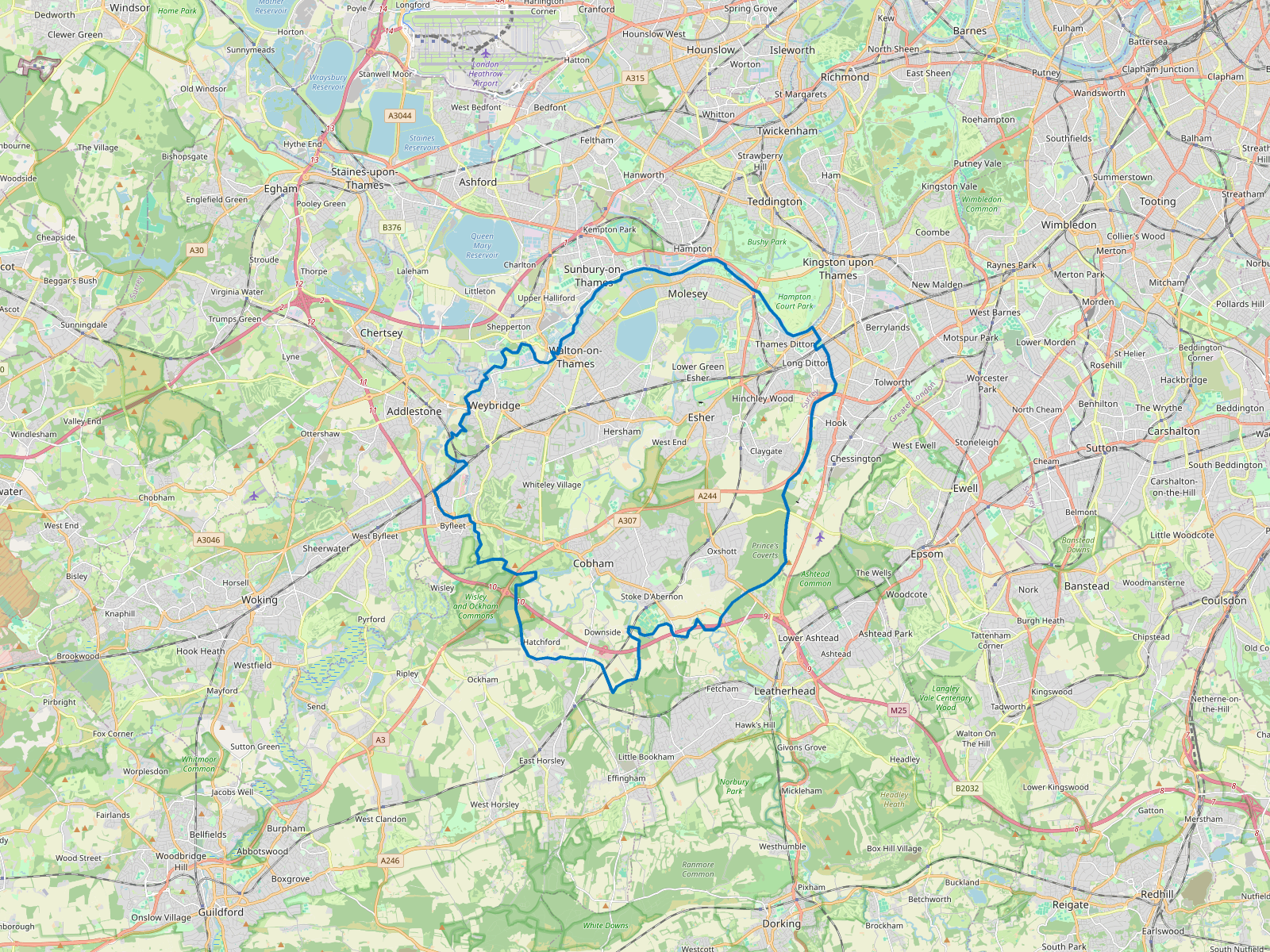 Map of Elmbridge