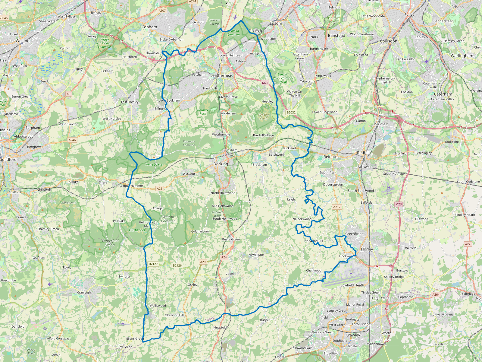 Map of Mole Valley