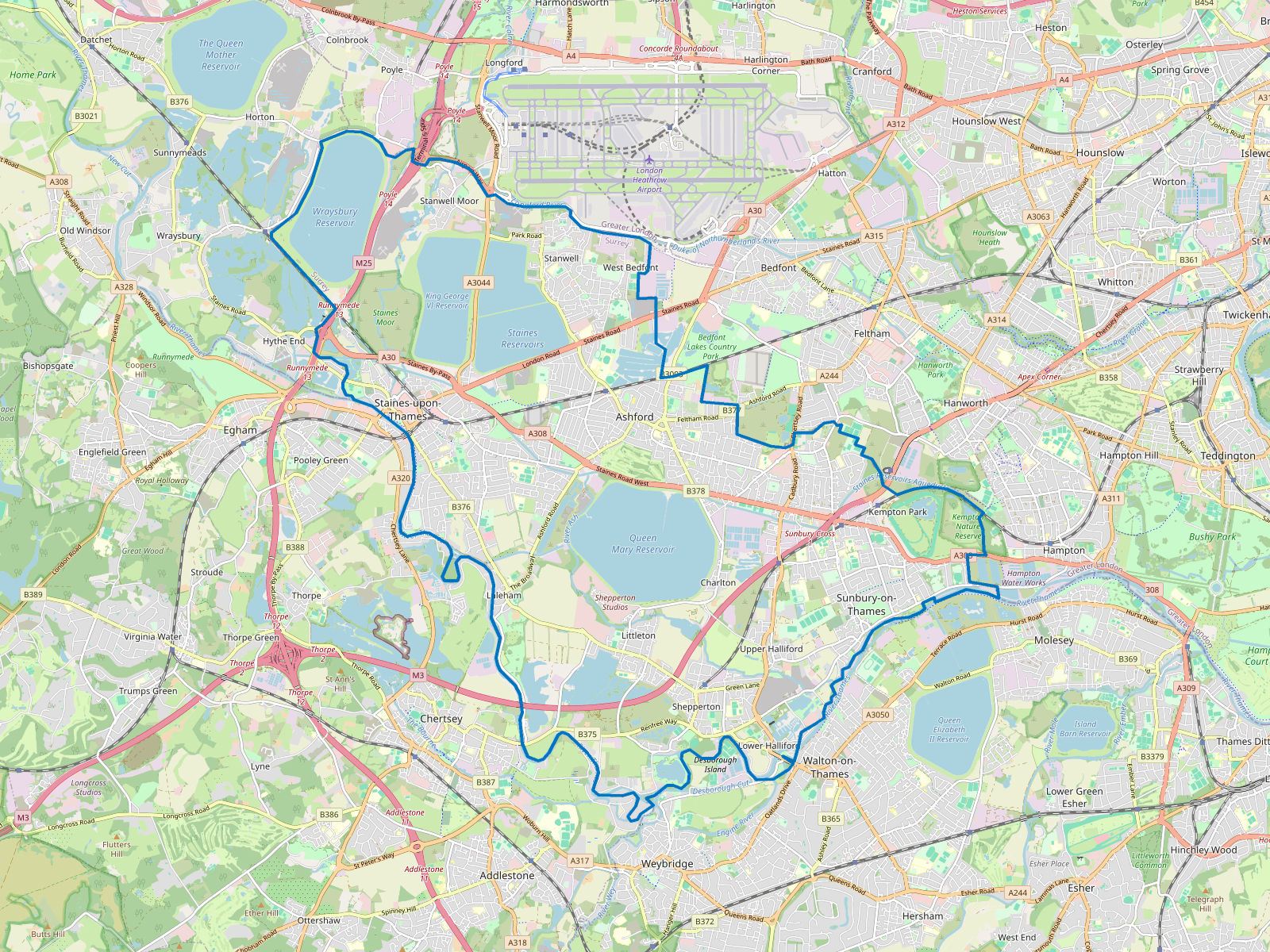 Map of Spelthorne